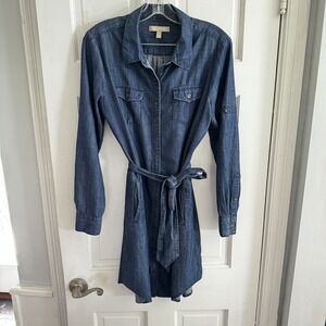 Banana Republic‎ Dress Women's Sz 6 Blue Denim Pockets Casual Career Country
